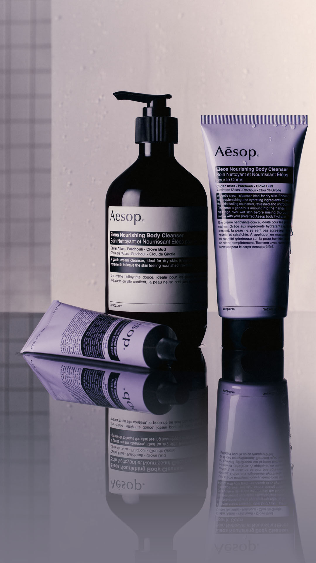 3 Eleos Nourishing Body Cleanser products