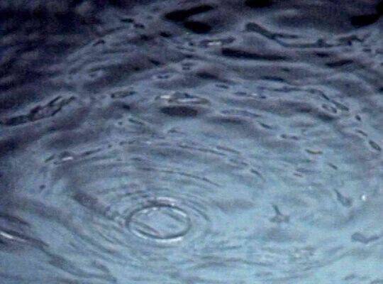 Close-up of rippling blue water seen from above.