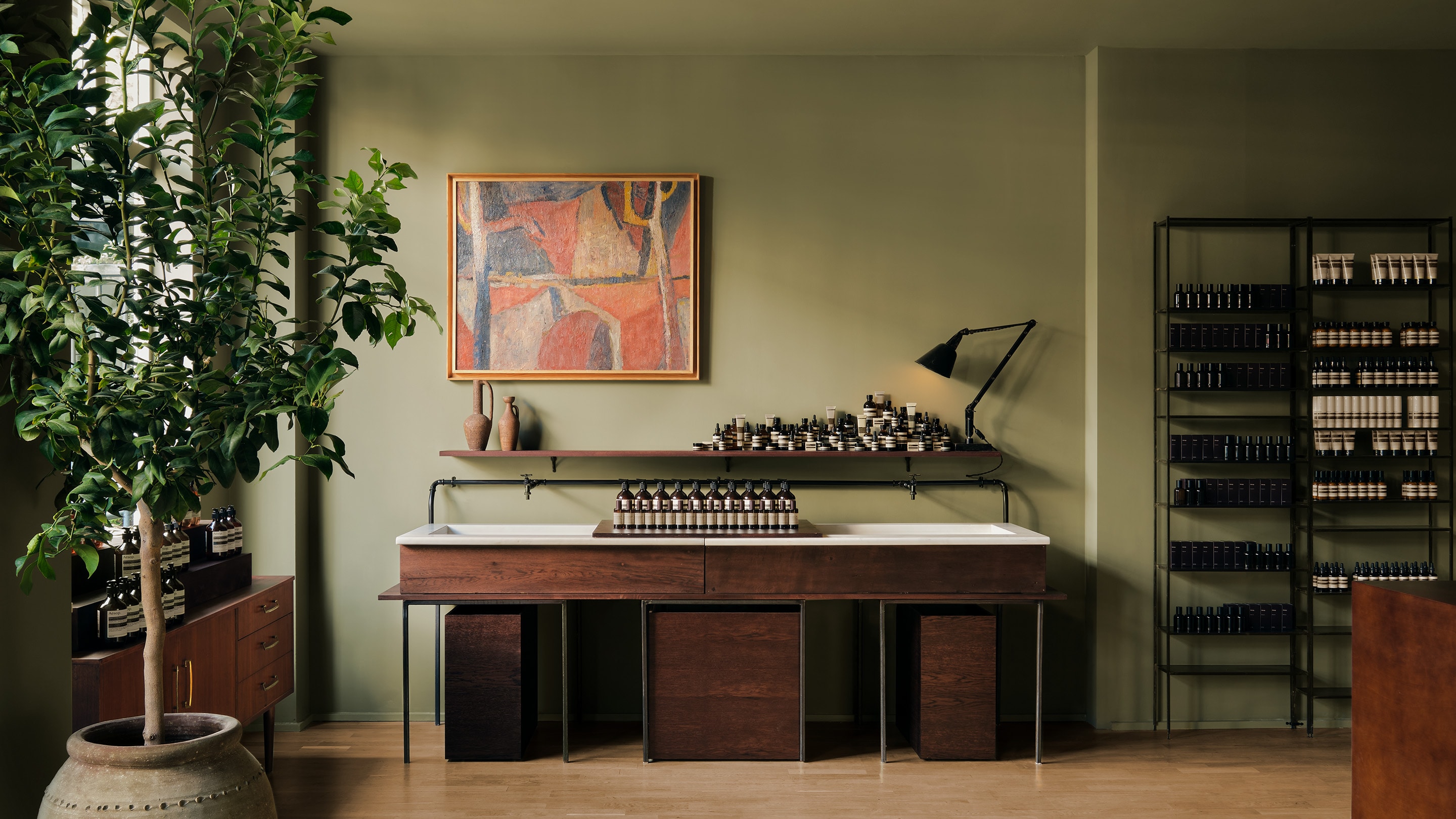 Aesop Bicester Village store interior.