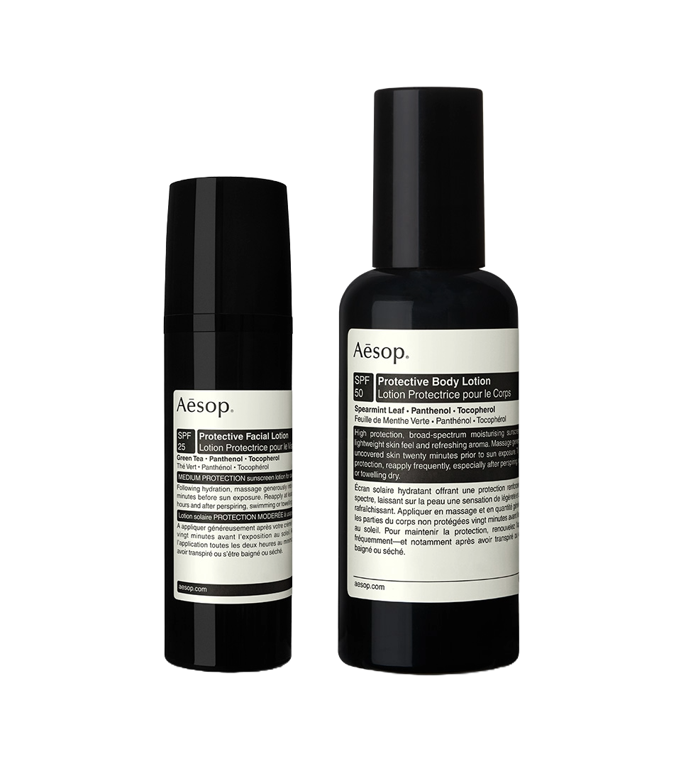 Protective Body Lotion SPF50 and Protective Facial Lotion SPF25.
