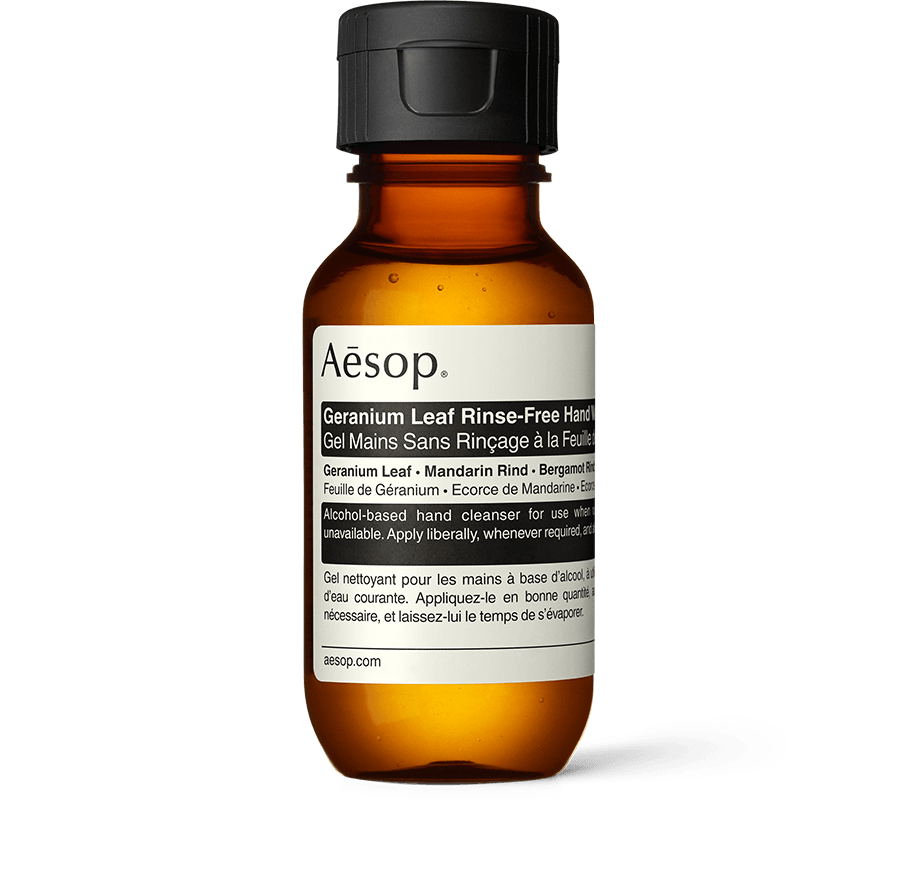 Geranium Leaf Rinse-Free Hand Wash in 50ml amber bottle