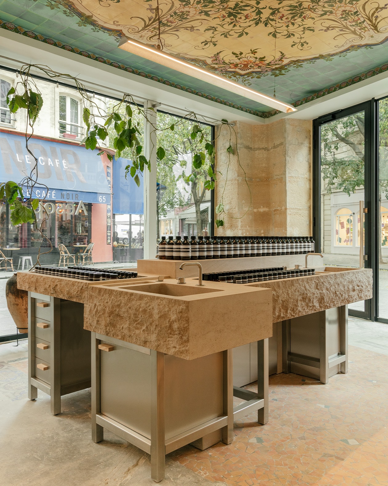 Aesop Sentier store interior basin and display