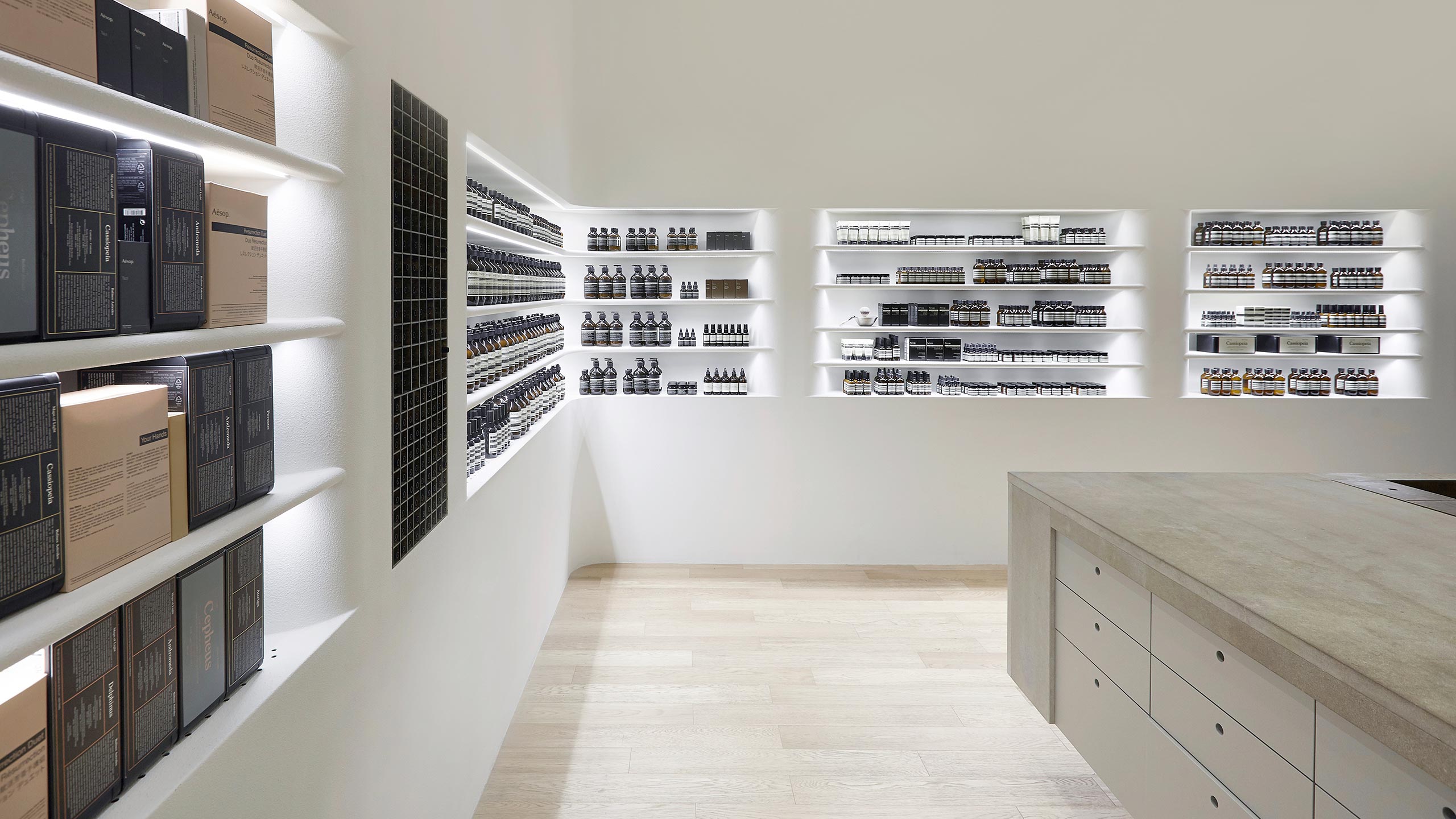 Aesop Busan store interior detail