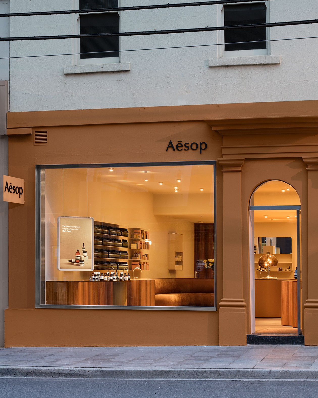 Exterior shot of the Aesop South Yarra store