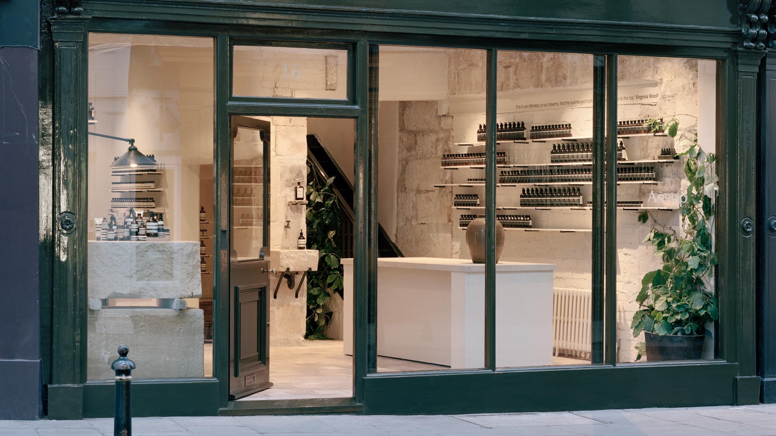 View of Aesop Bath Signature Store from streetfront.