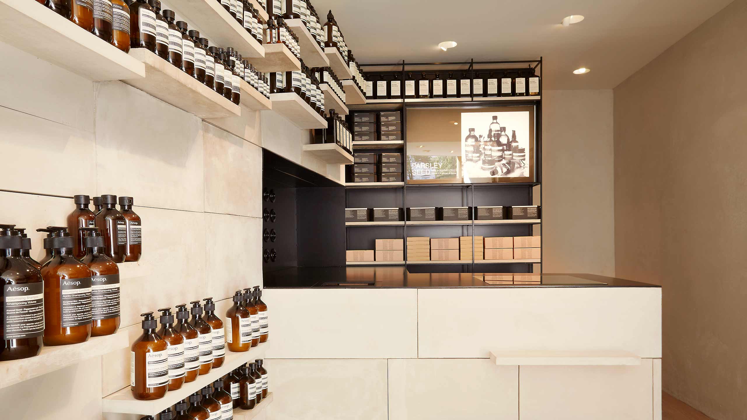 Aesop Montmarte store interior detail