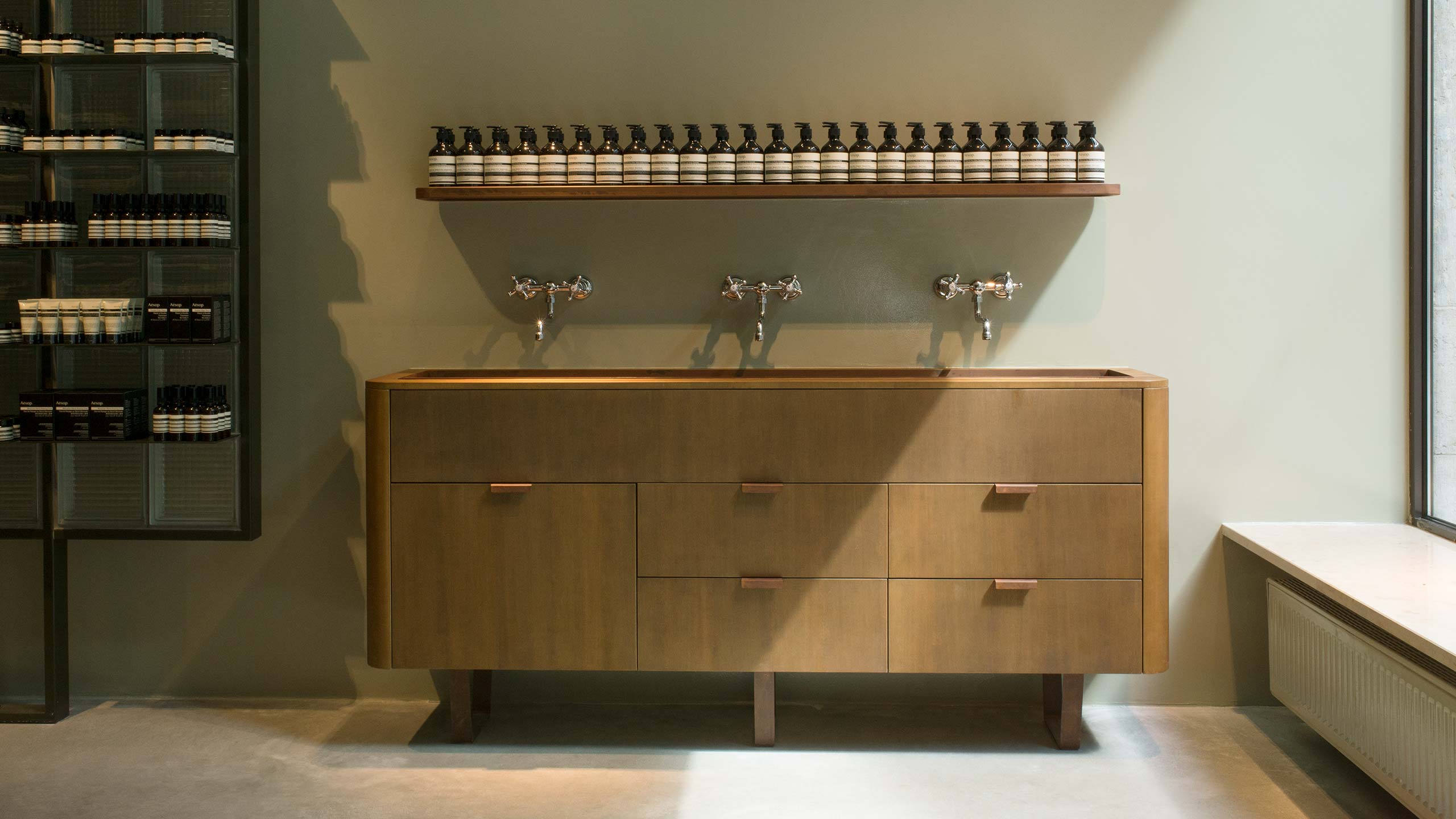 Aesop Nikolaistrasse store interior shelving detail
