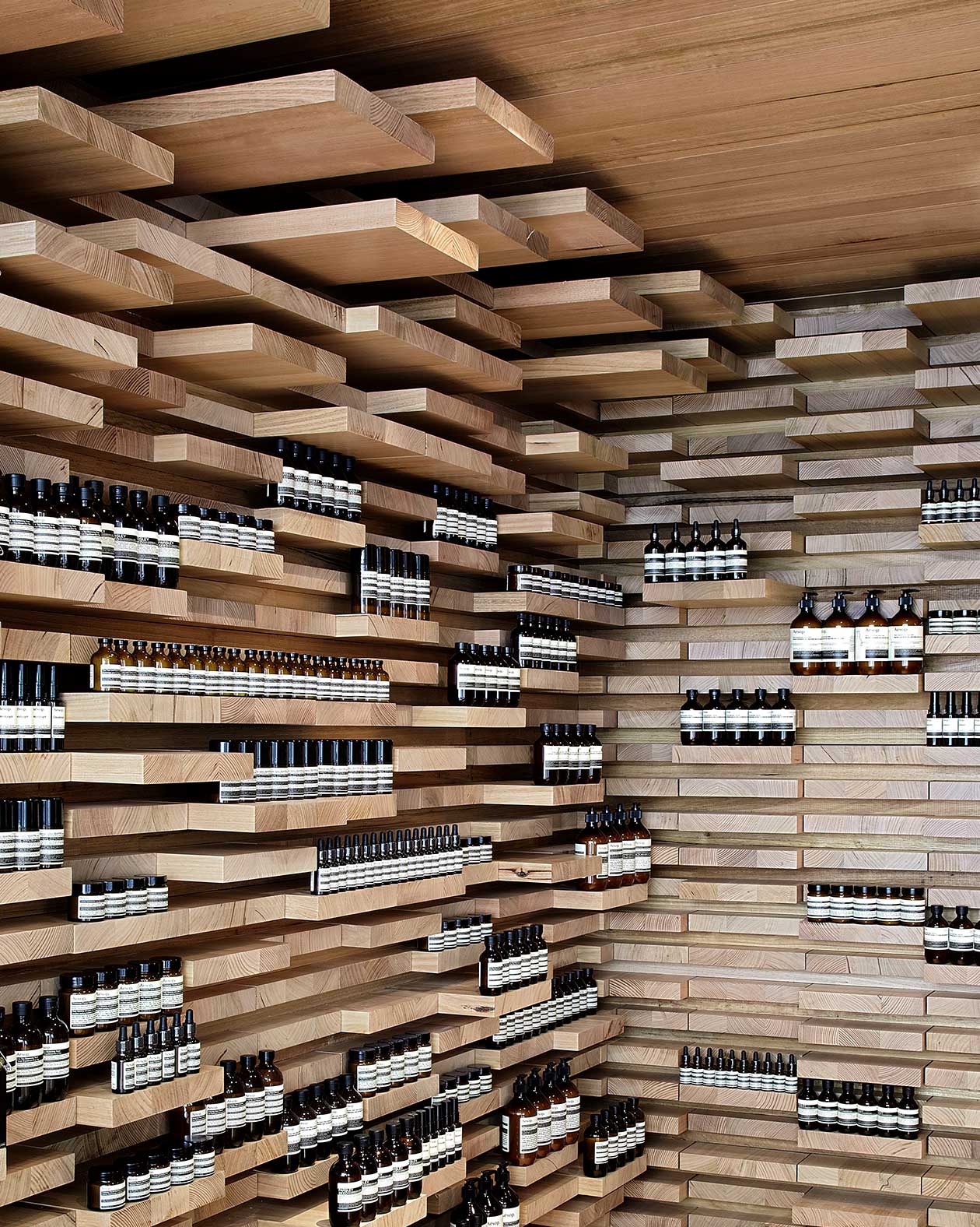 Aesop Saint-Honore store interior shelving