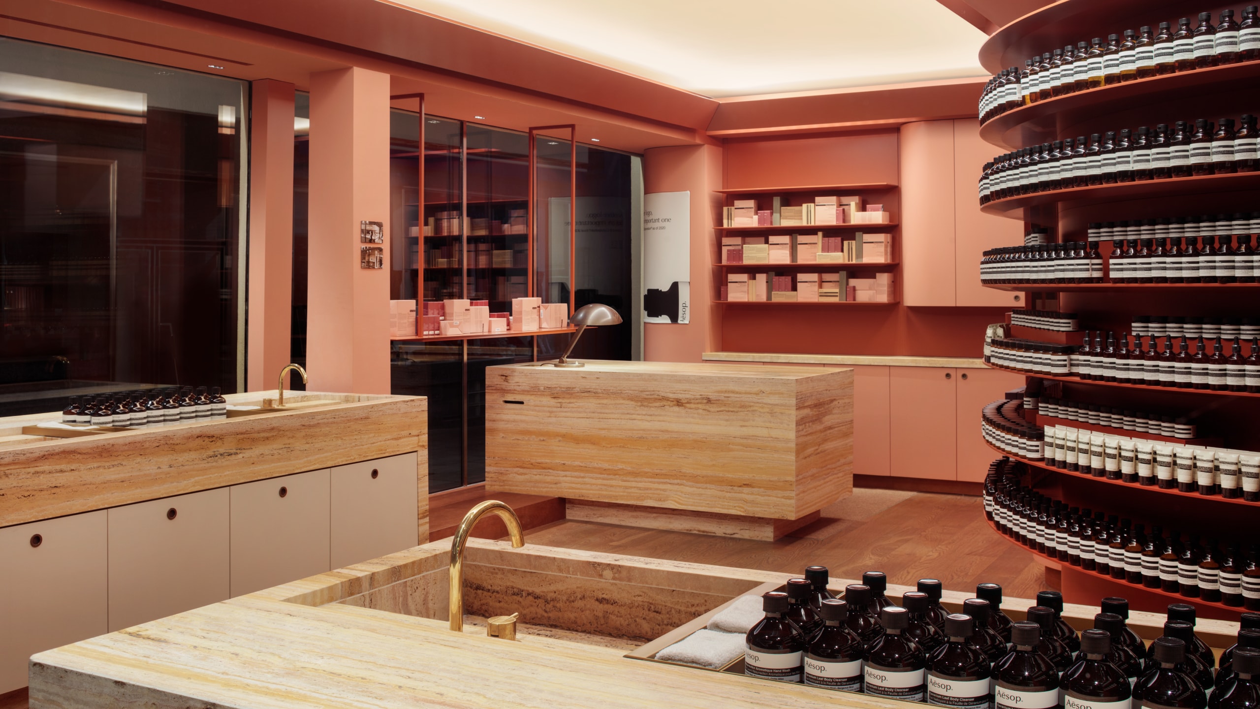 Aesop Kirchstrasse store interior basin and product display.