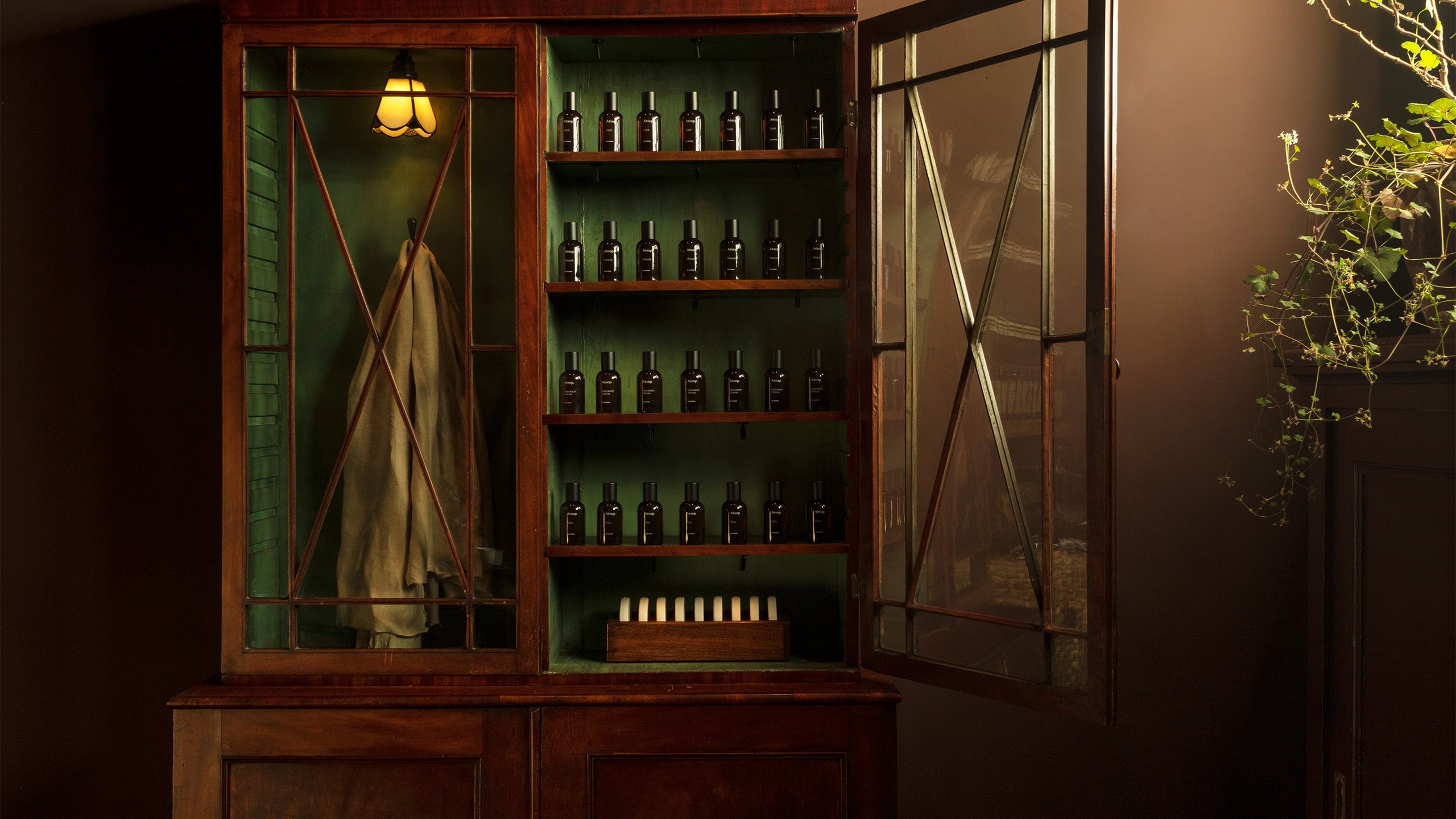 Aesop Cambridge store display cabinet 