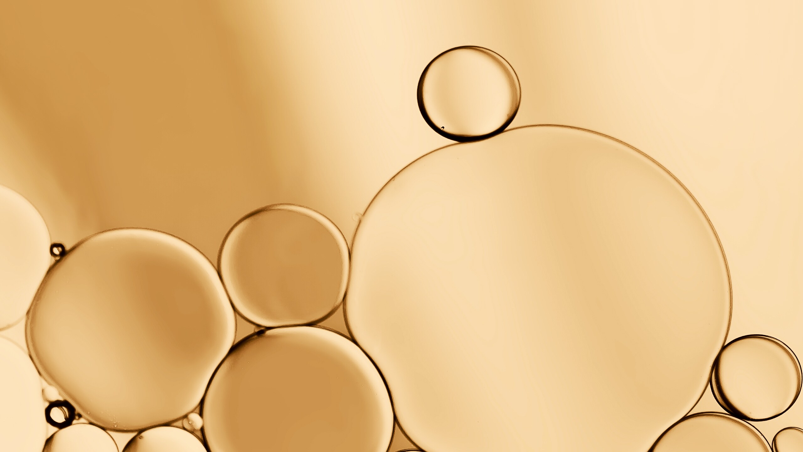 Bubbles in a light gold background