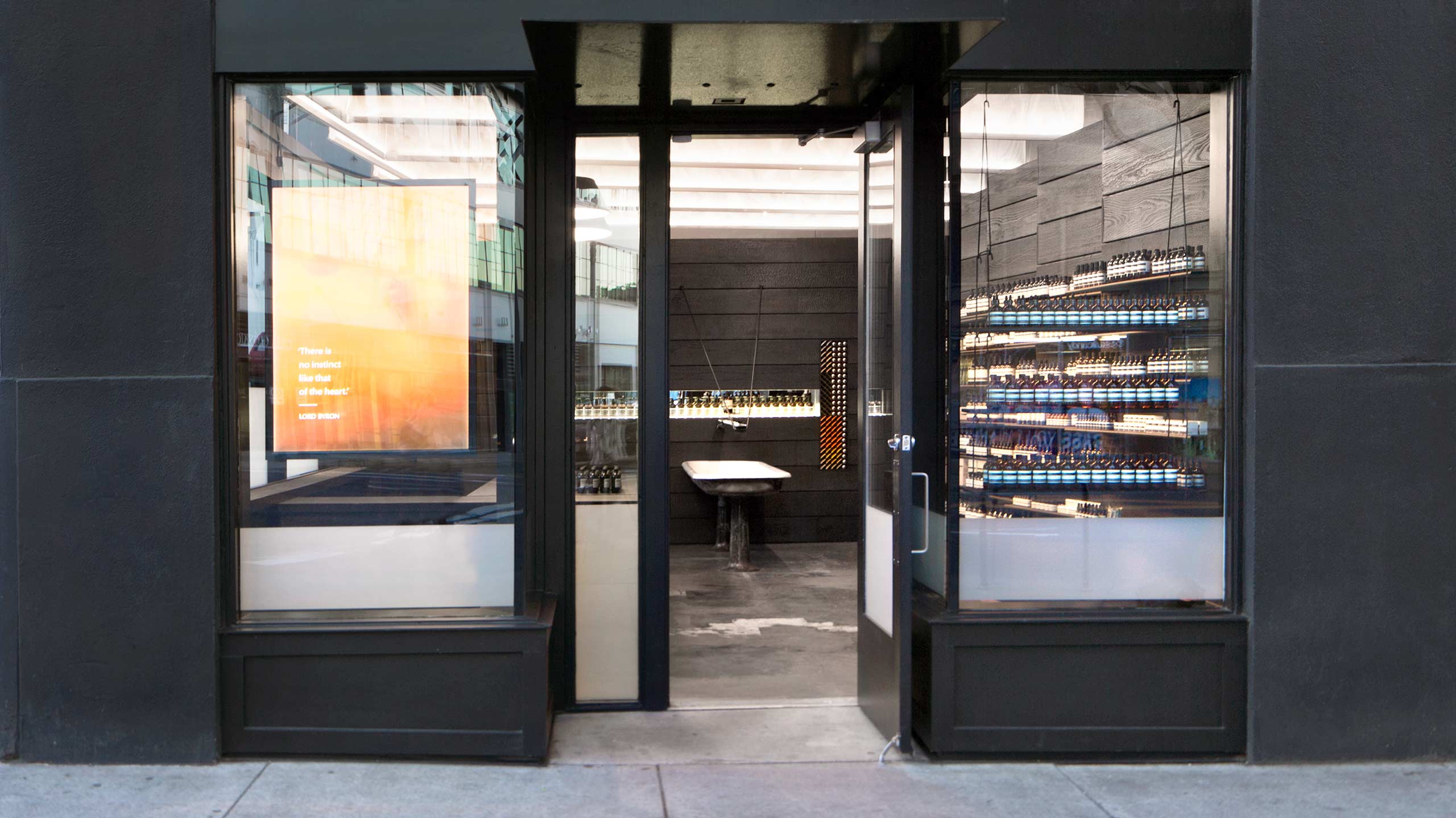 Street view of Aesop West End store entrance