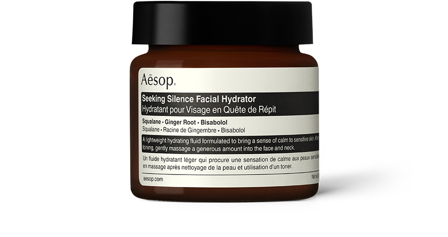 Seeking Silence Facial Hydrator in brown glass jar