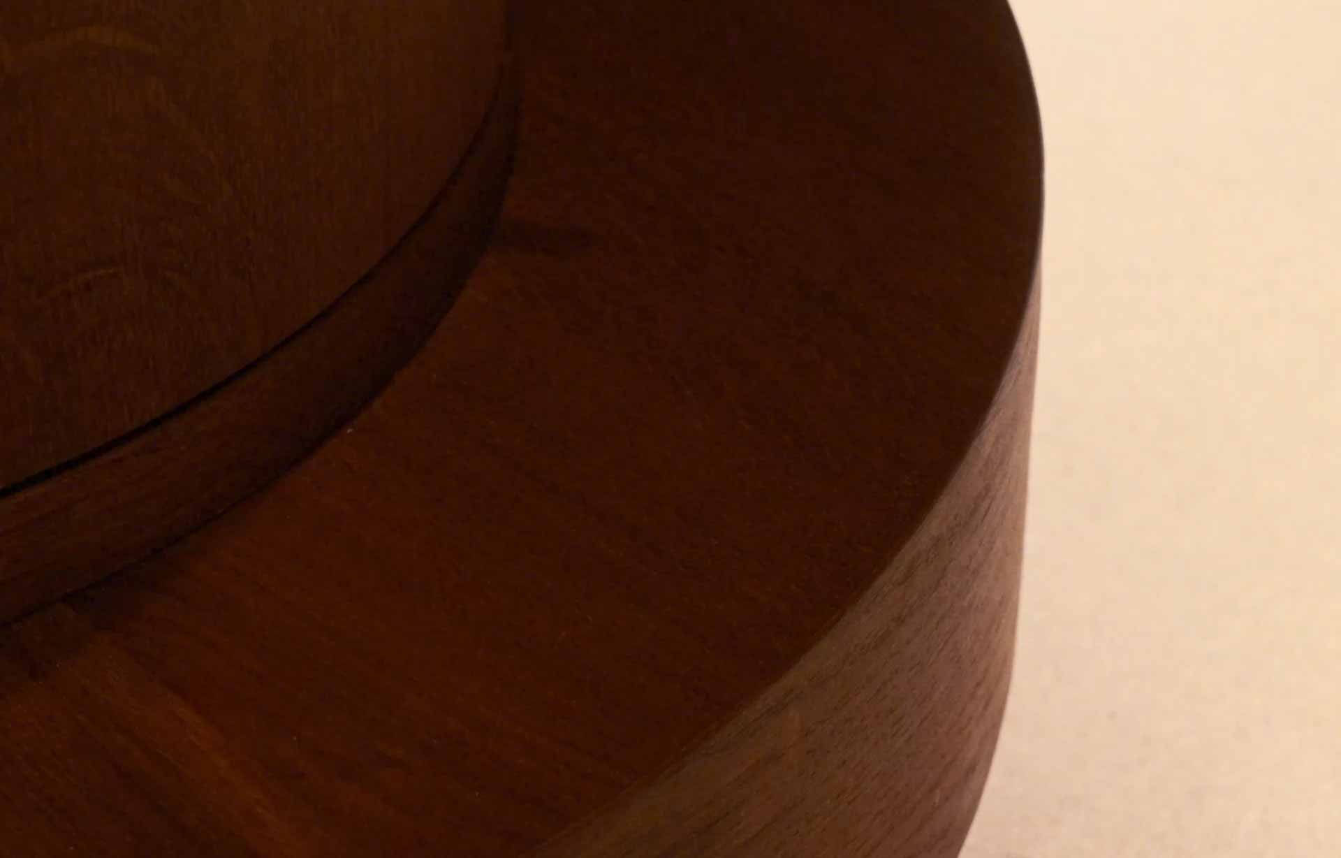 a round wooden sculpture