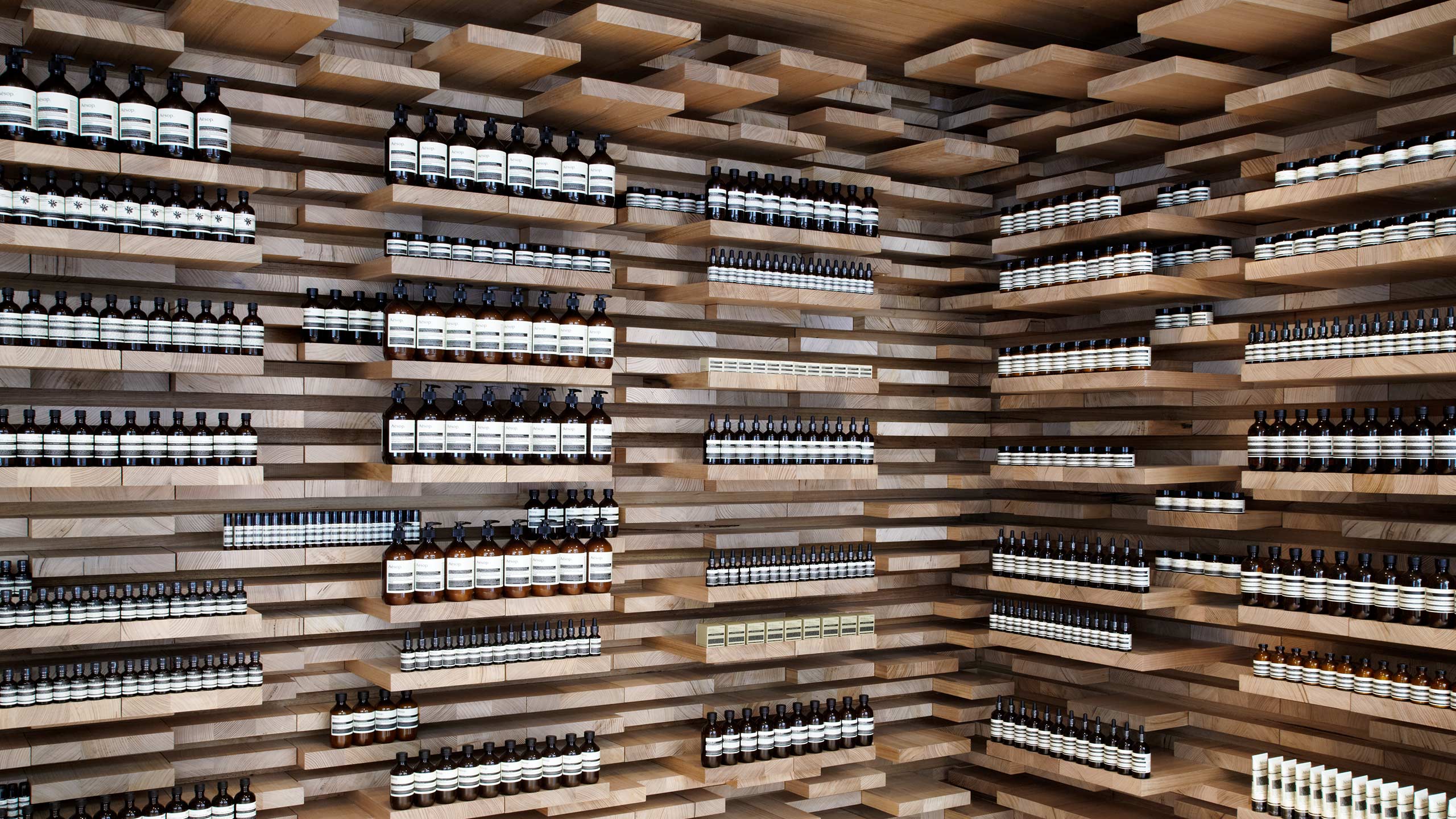 Aesop Saint-Honore store interior shelving