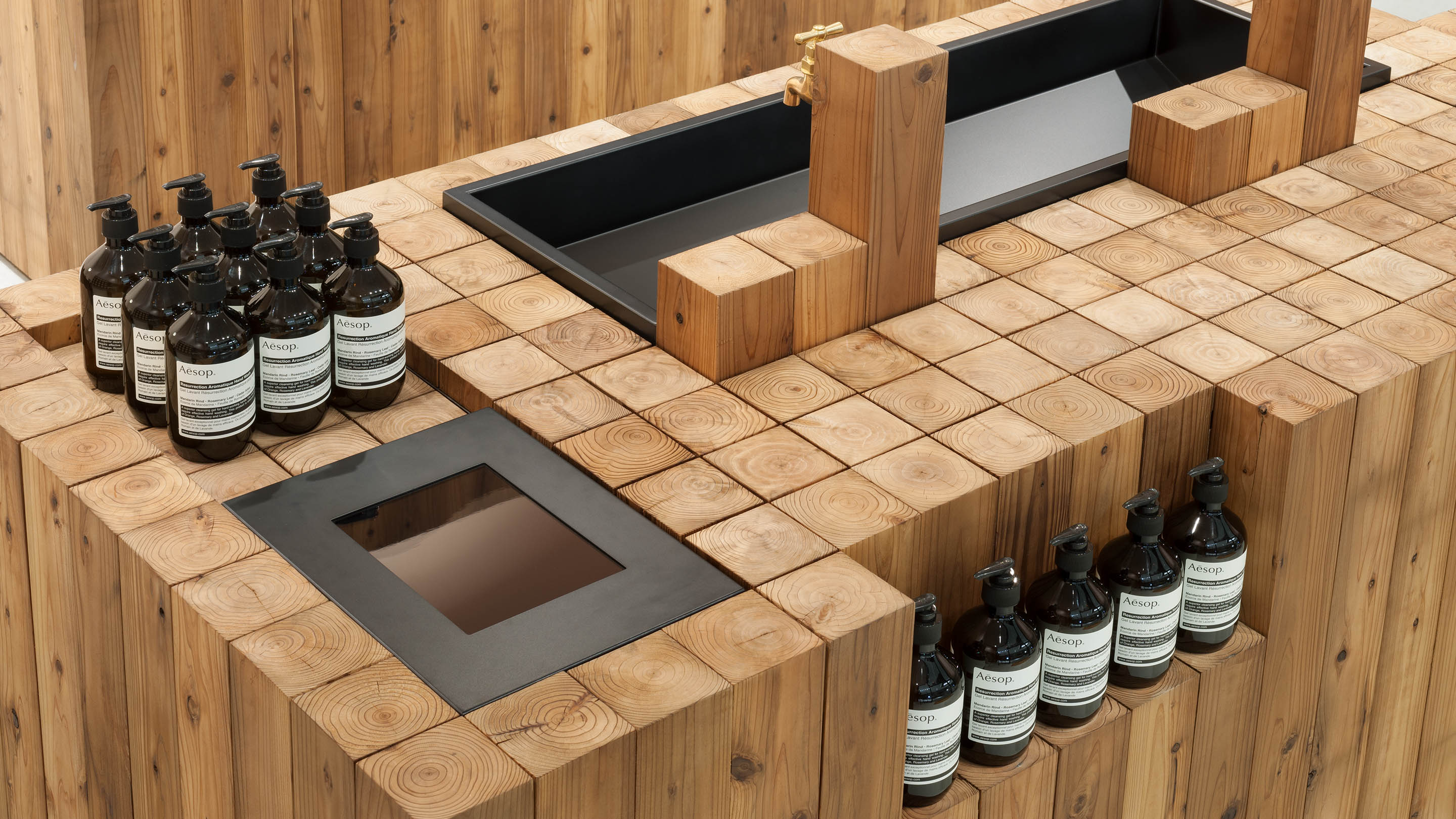 Aesop products on a square basin