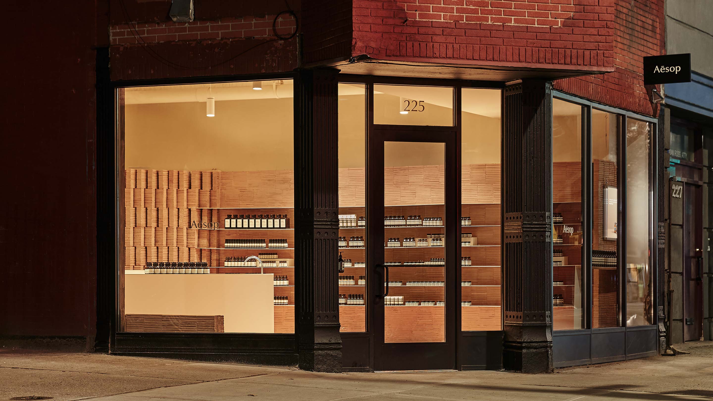 A streetfront view of Aesop Park Slope