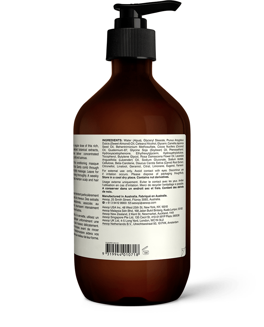 Back of Rose Hair & Scalp Moisturising Masque with pump 