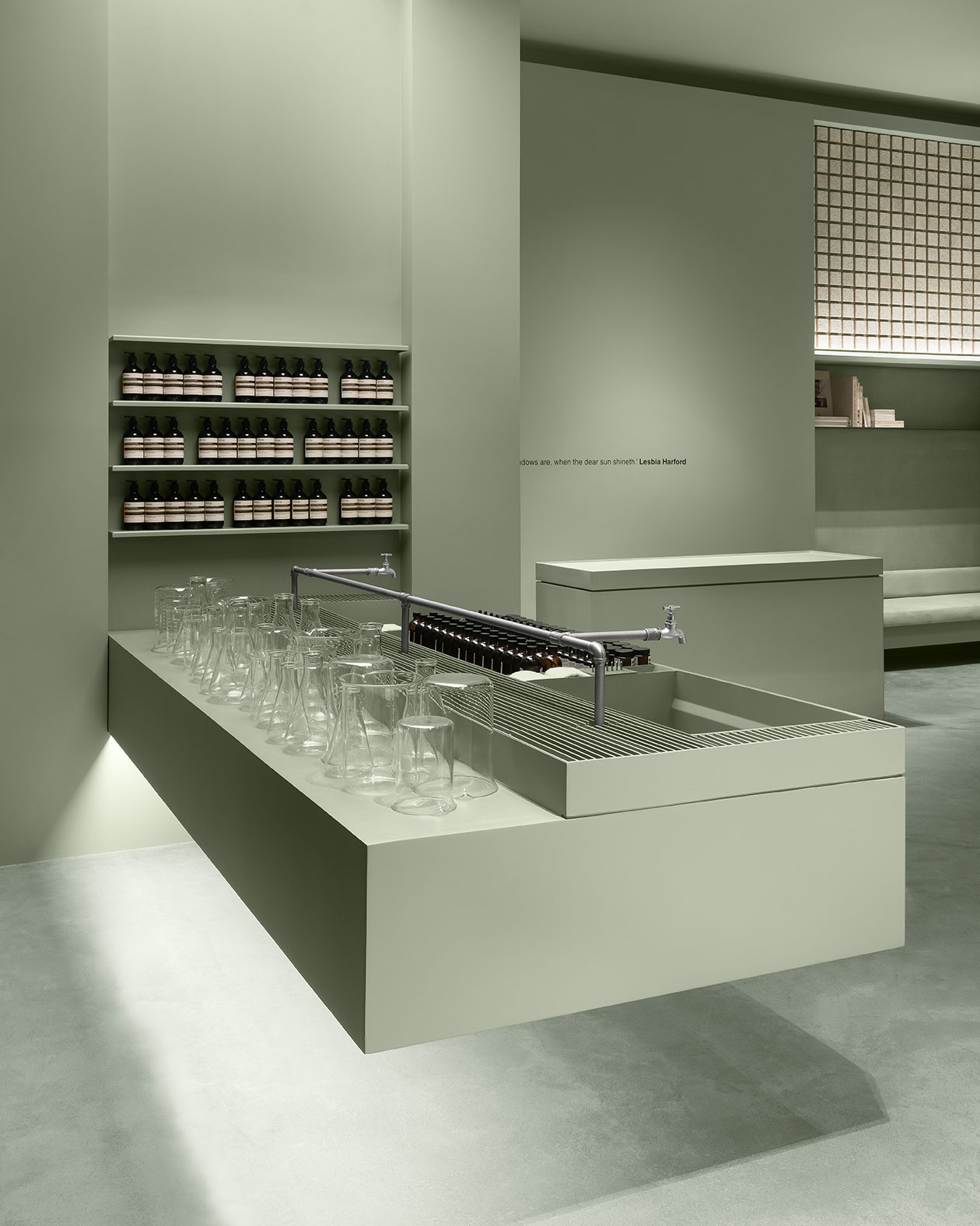 a photo of the sink in Aesop Aura SM store