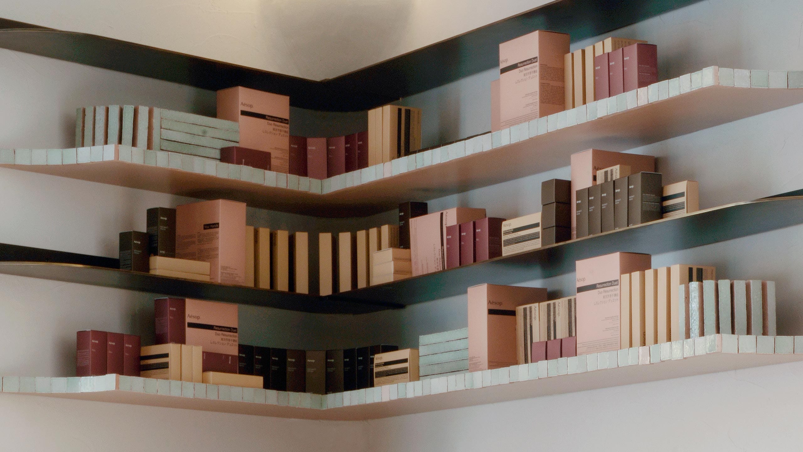 Aesop Aix-en-Provence store interior corner display.