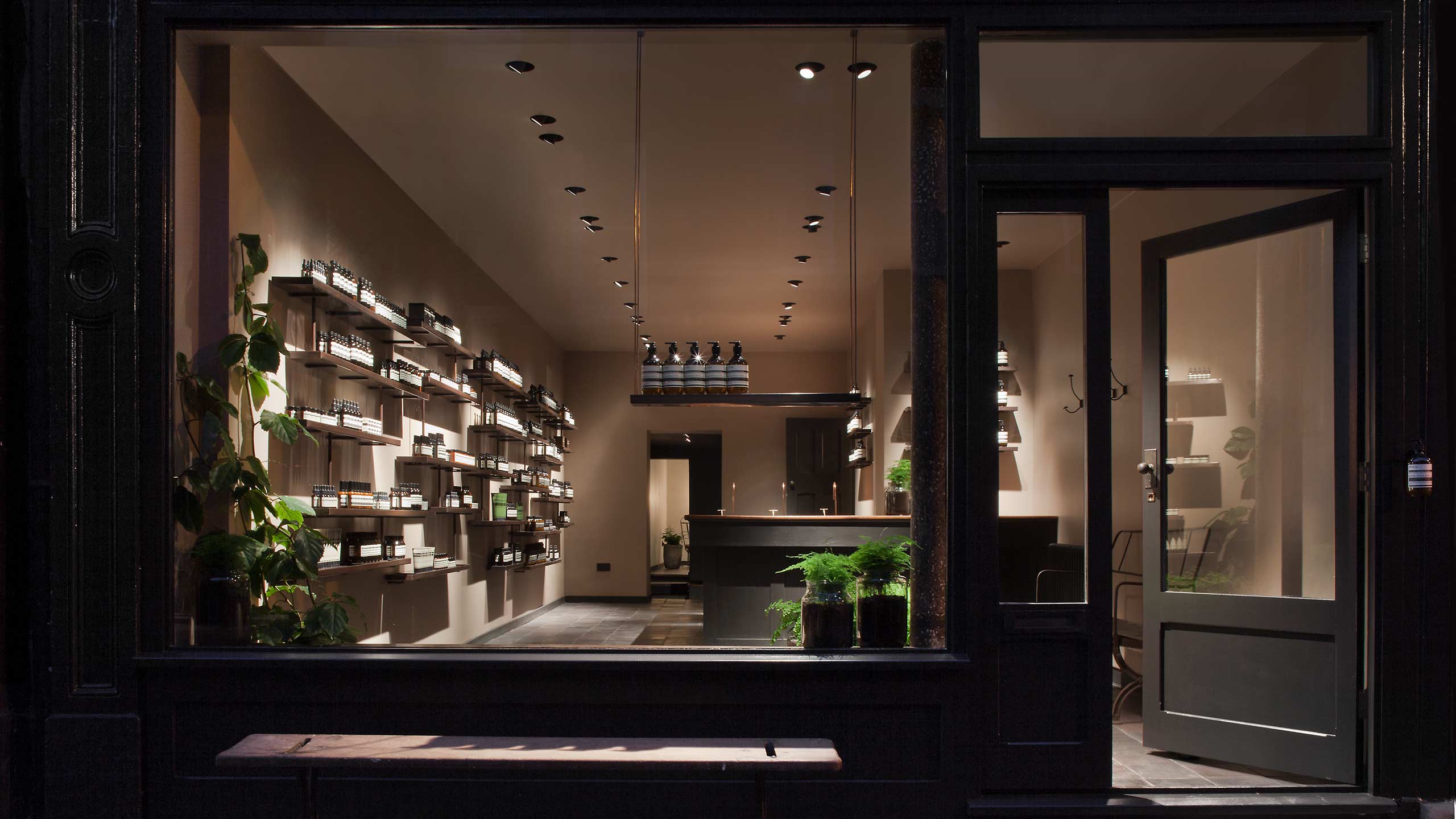 Aesop Lamb's Conduit Street store interior bench