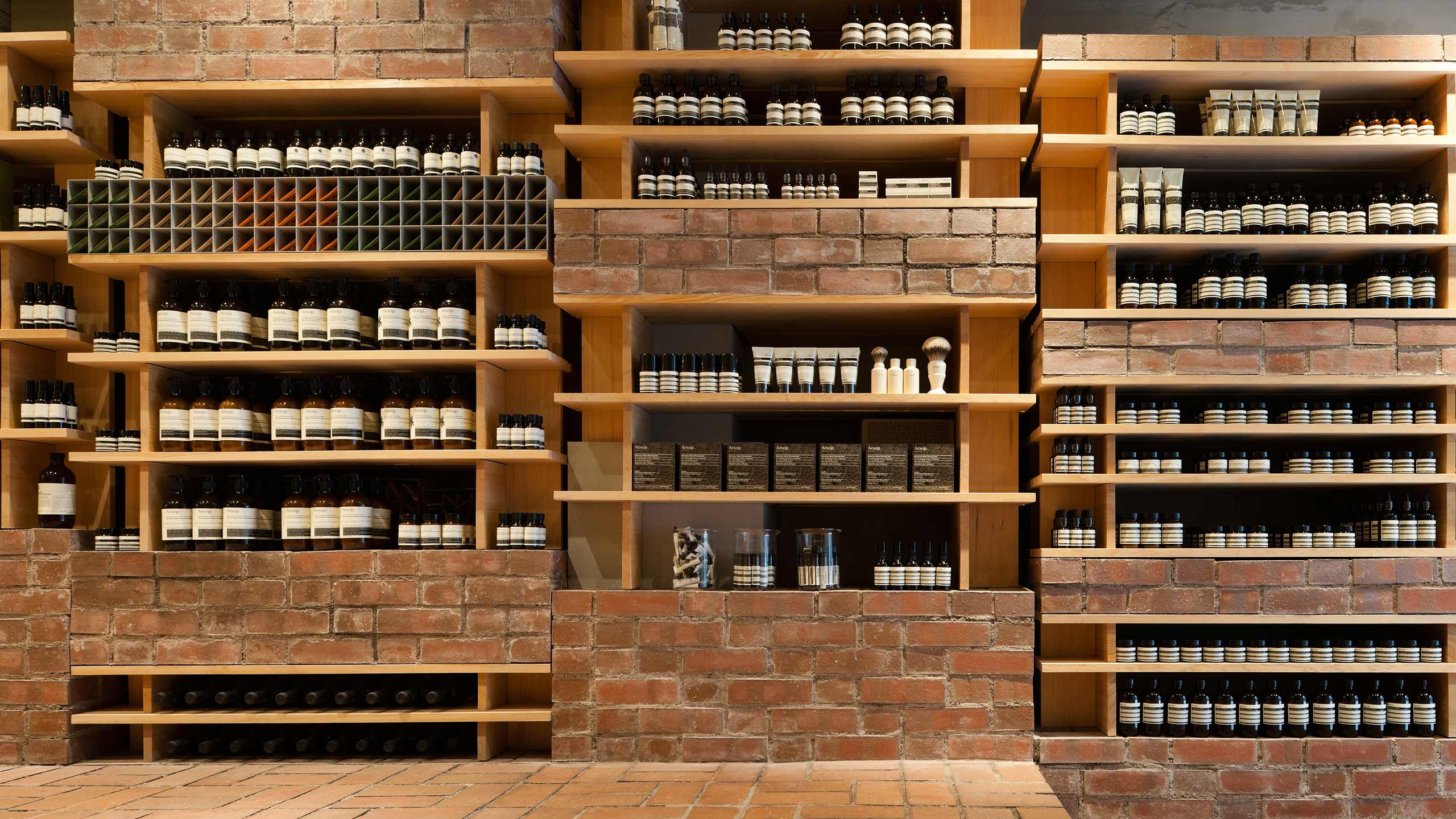 Aesop Ginza Interior shelving detail