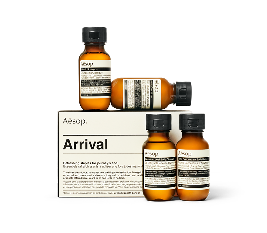 Aesop Arrival Kit. Featuring 4 travel sized products