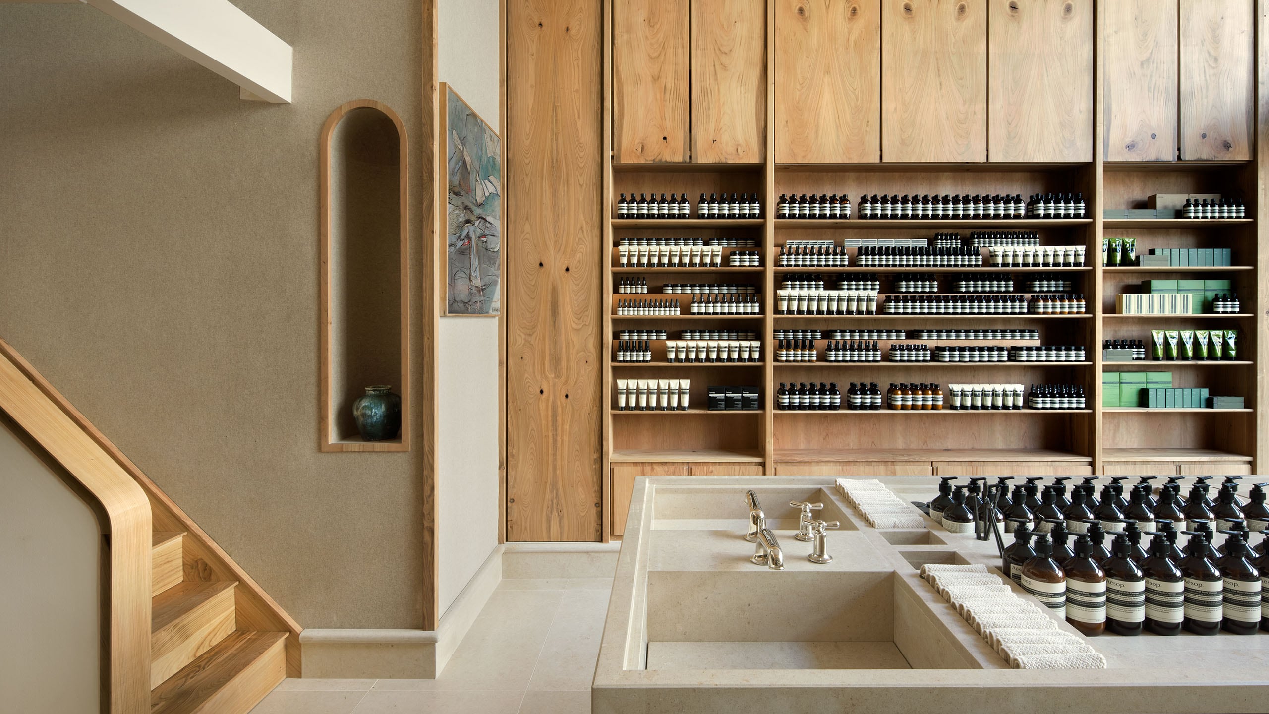 Aesop De Meent store interior basin.