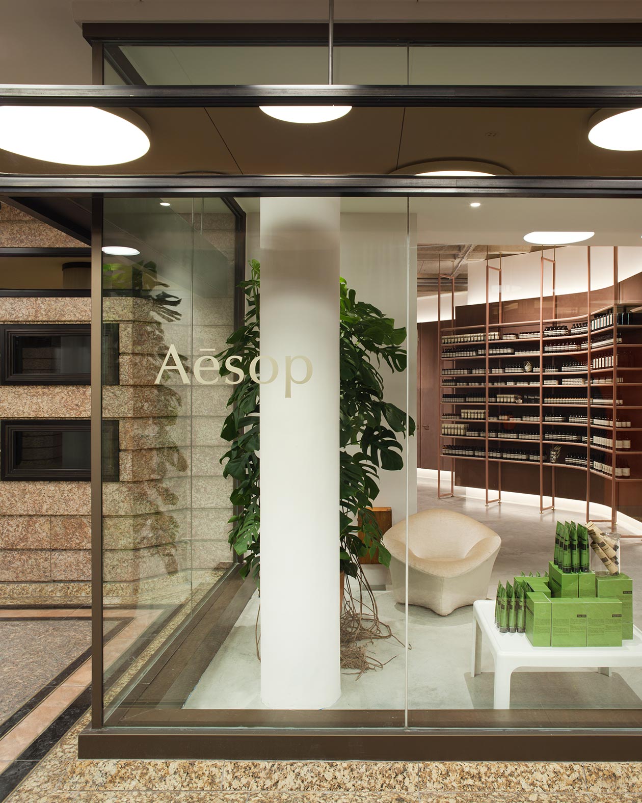 Aesop Luitpoldblock store window logo