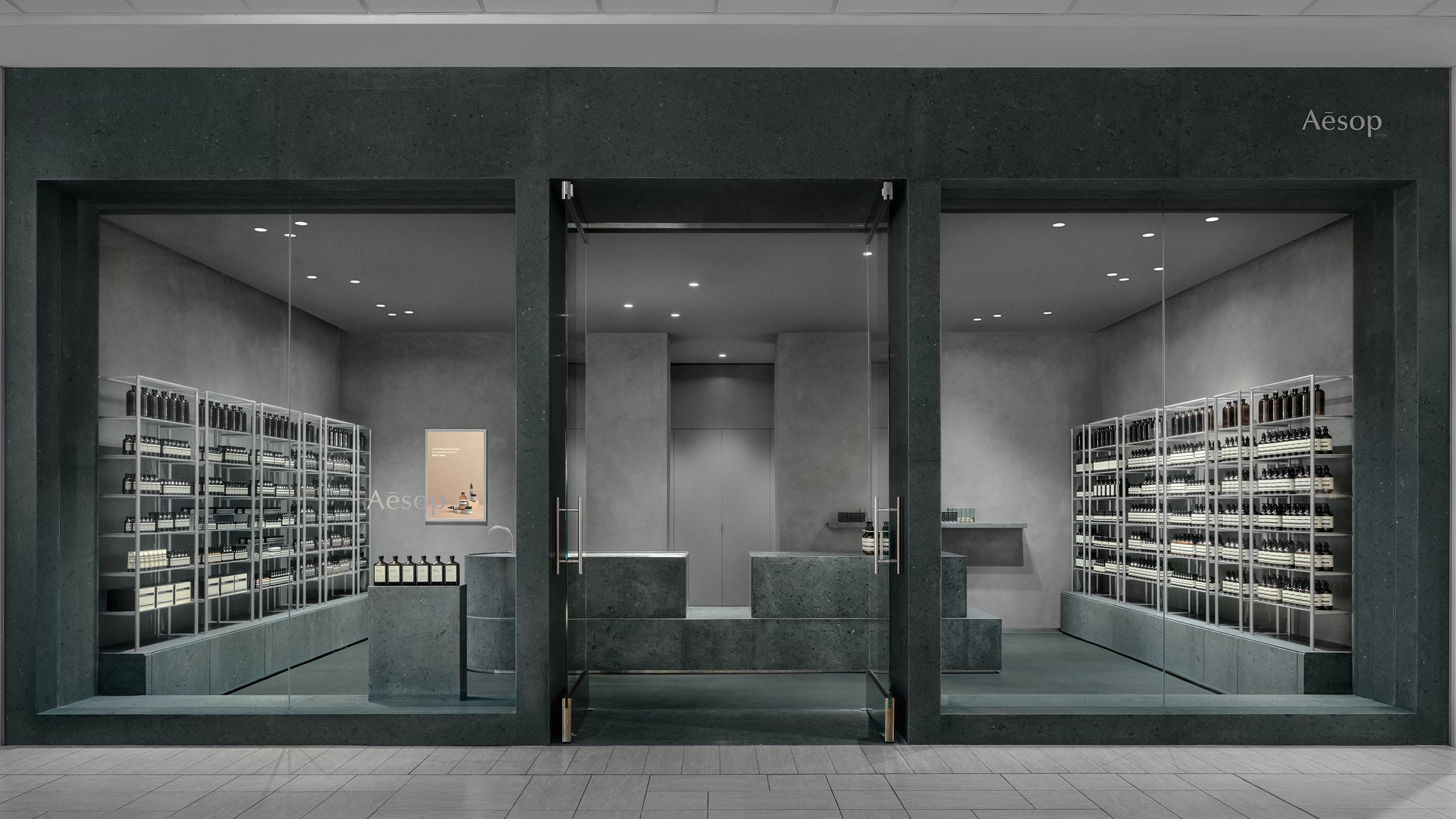 A look inside Aesop Chinook Centre from the streetfront