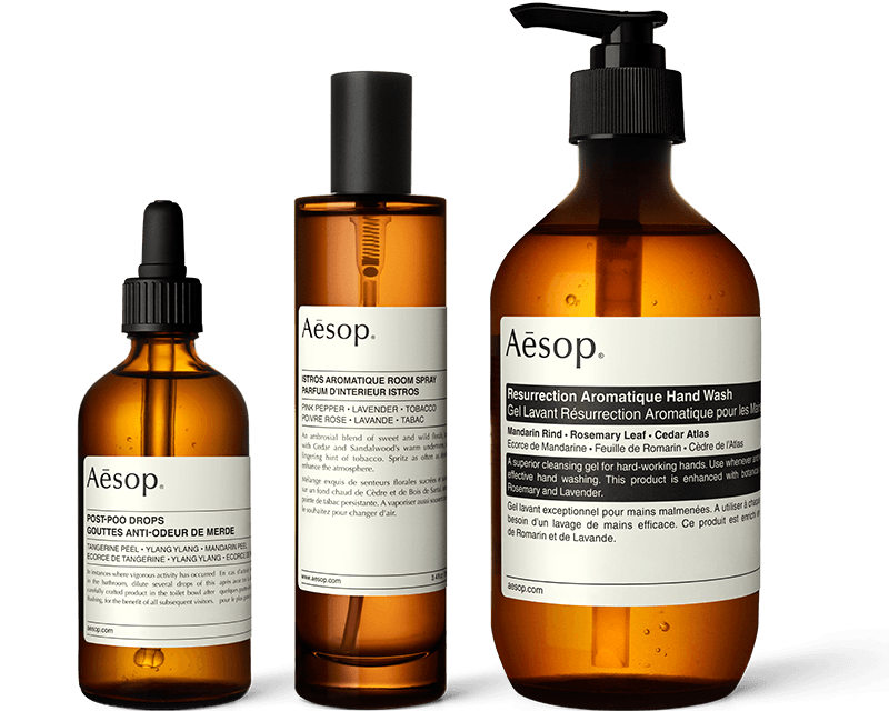Three bottles of aesop