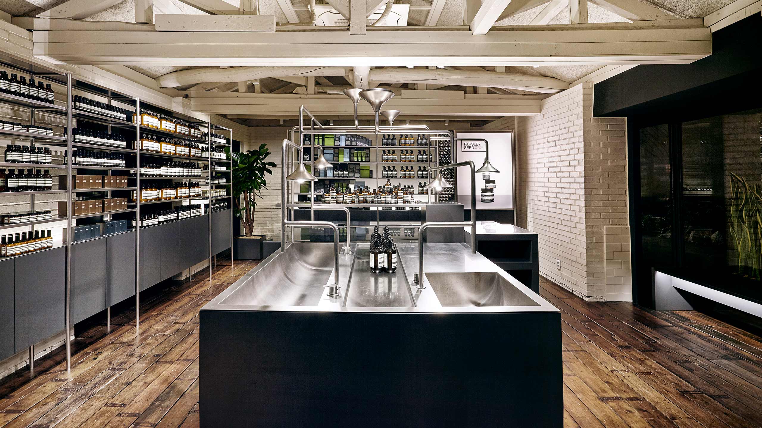 Aesop Samcheong store interior shelving