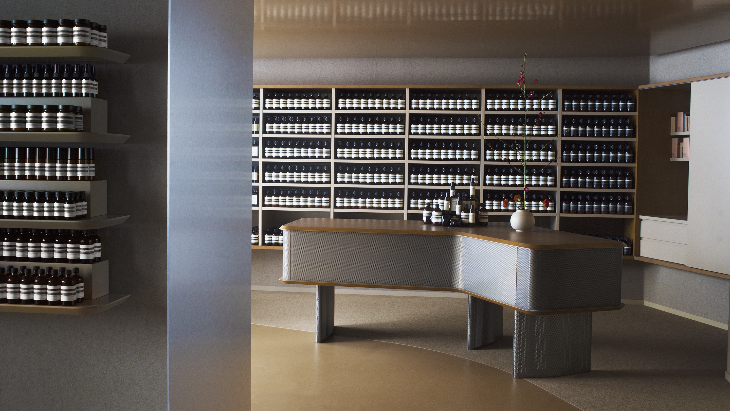 Aesop Rue Vieille du Temple store interior with shelving display