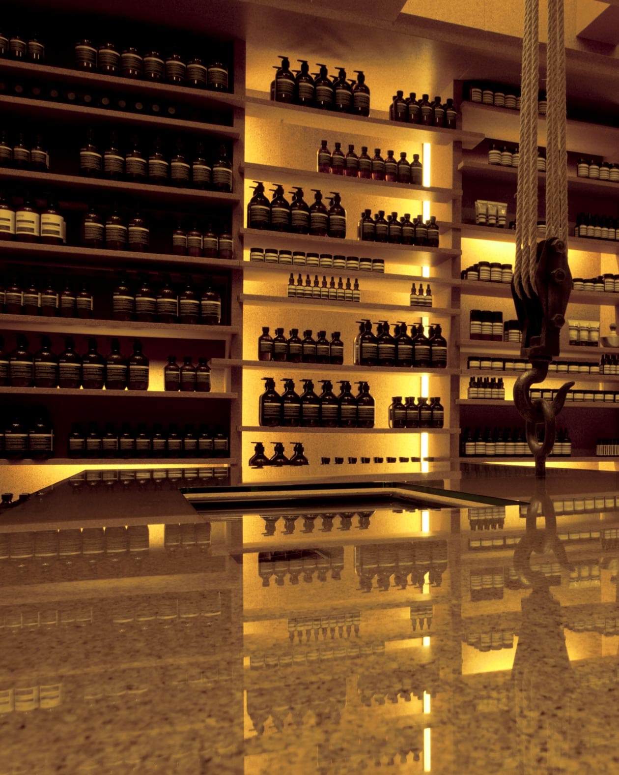 Aesop Barengasse store shelving