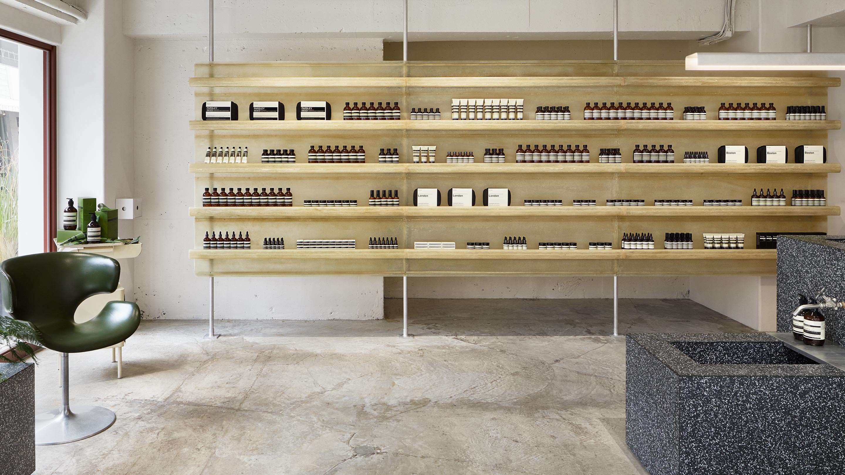 Aesop Jiyugaoka store interior 