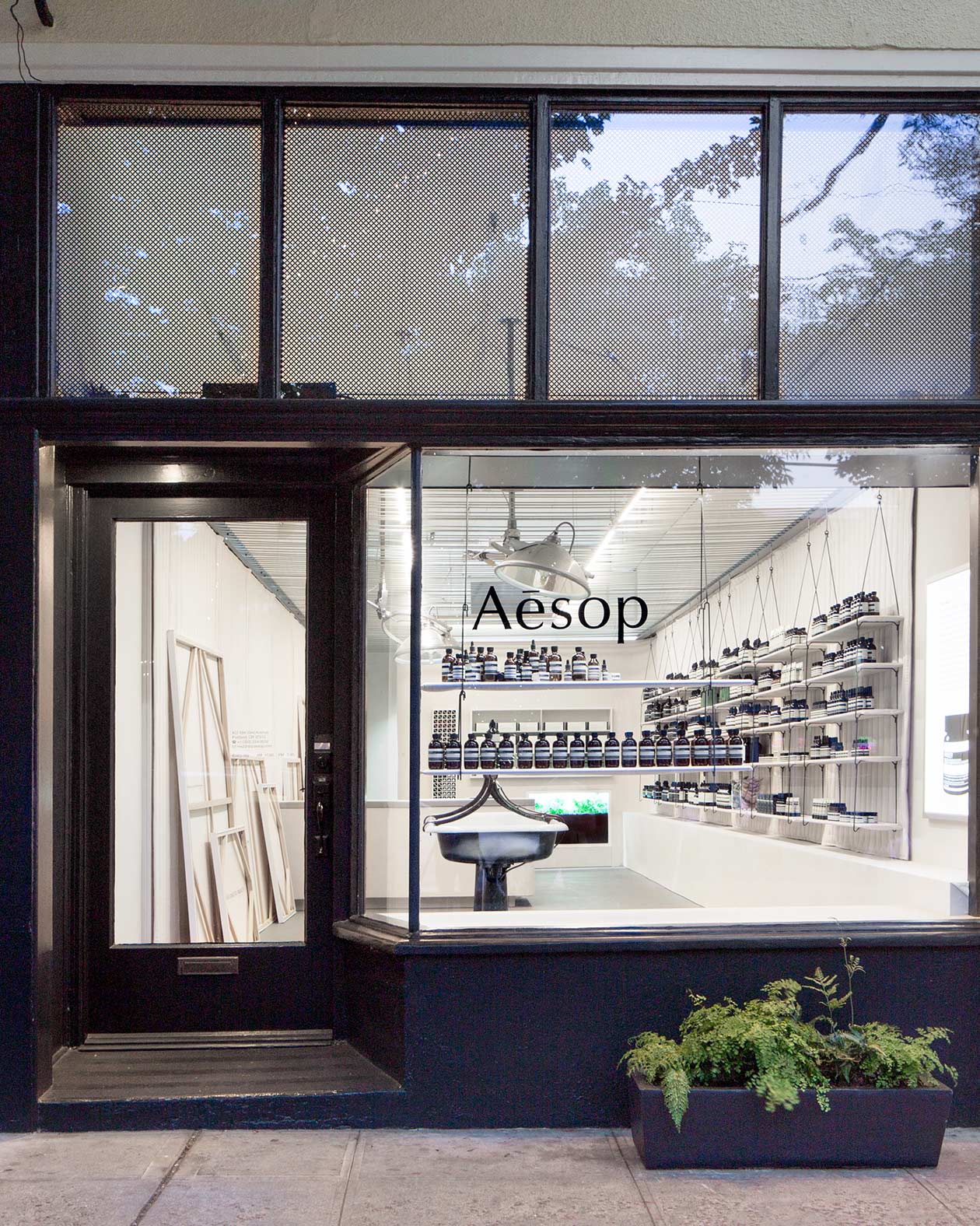 Street view and store entrance to Aesop NW 23rd Avenue