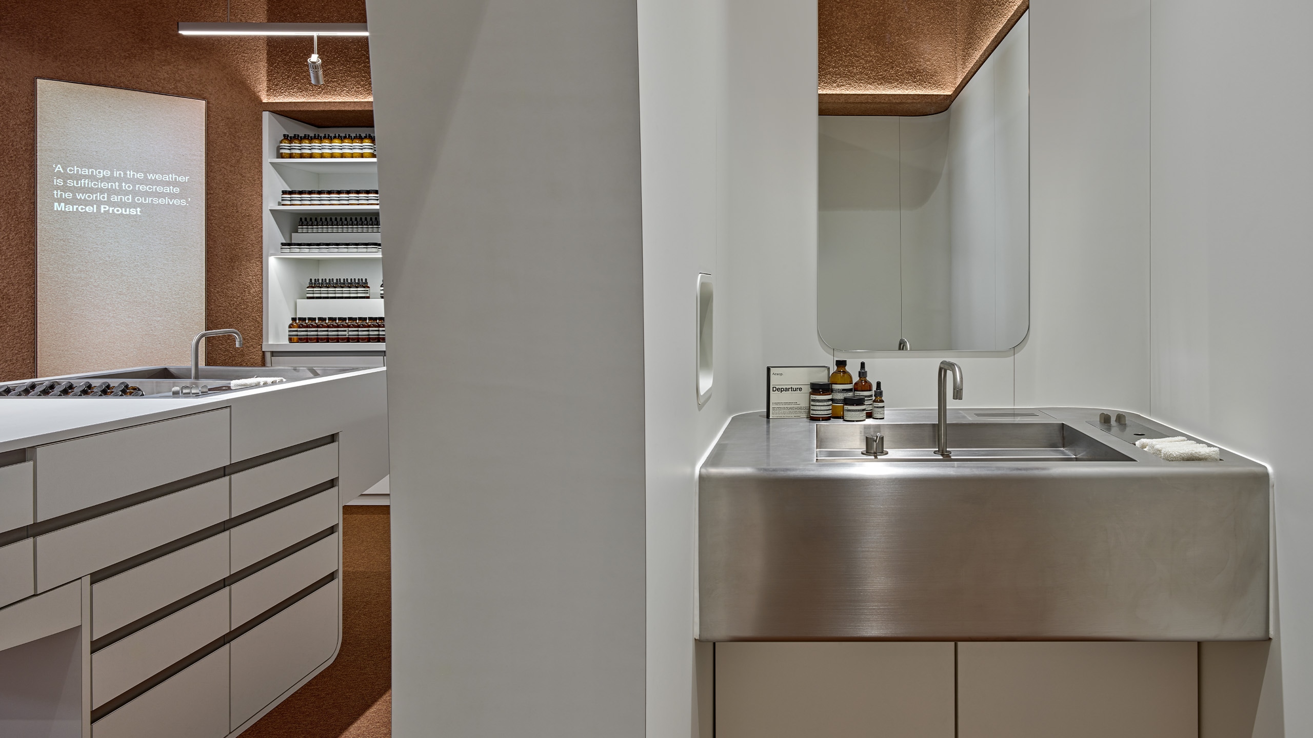 Aesop CH Zurich Airport cabin basin display 